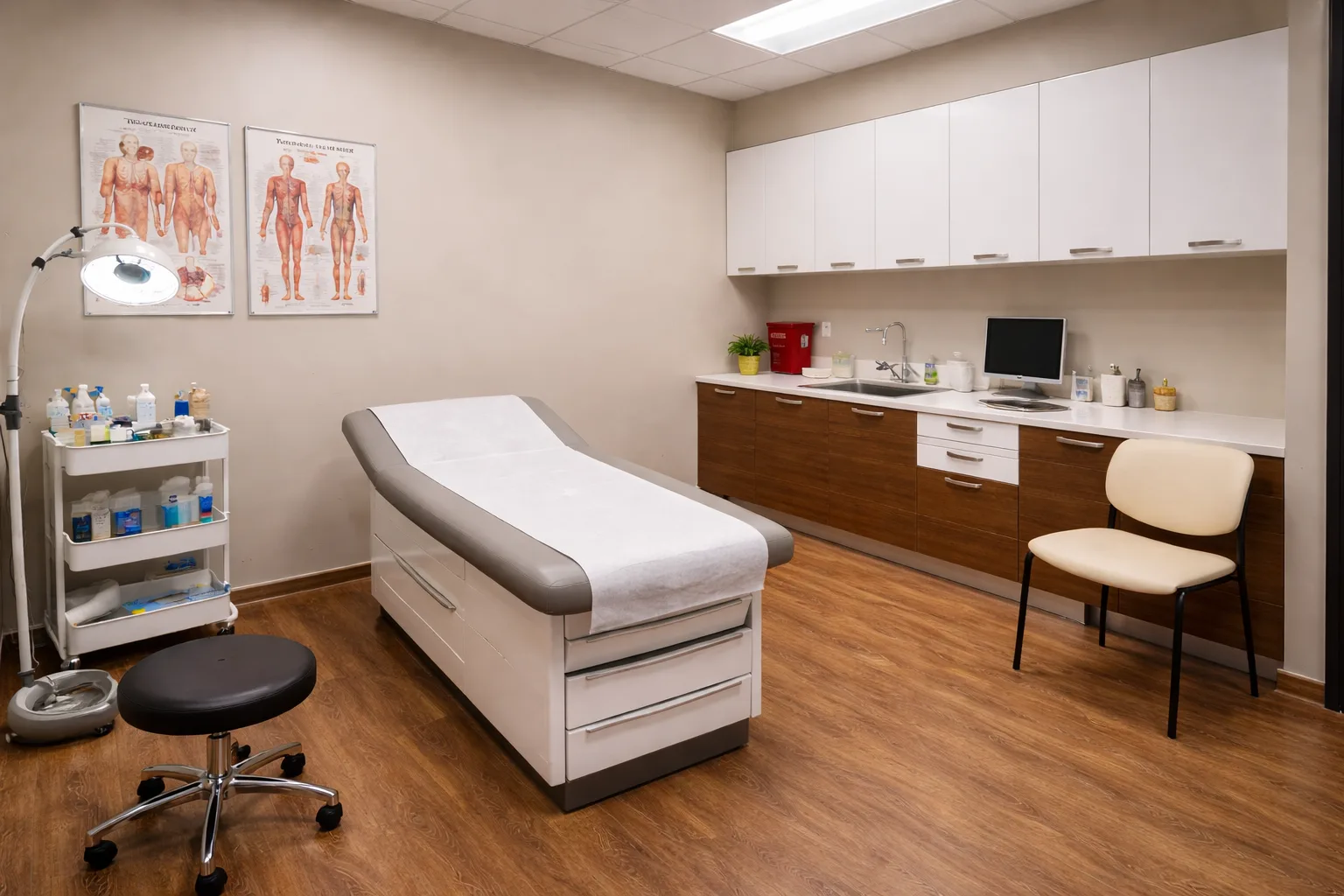 Inside a modern exam room at Montgomery Medical Clinic